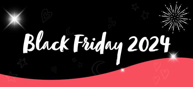 White text on black background saying: 'Black Friday Sale, up to 50% off 1000+ products, at medino.com'